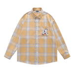retro plaid long sleeve shirt
