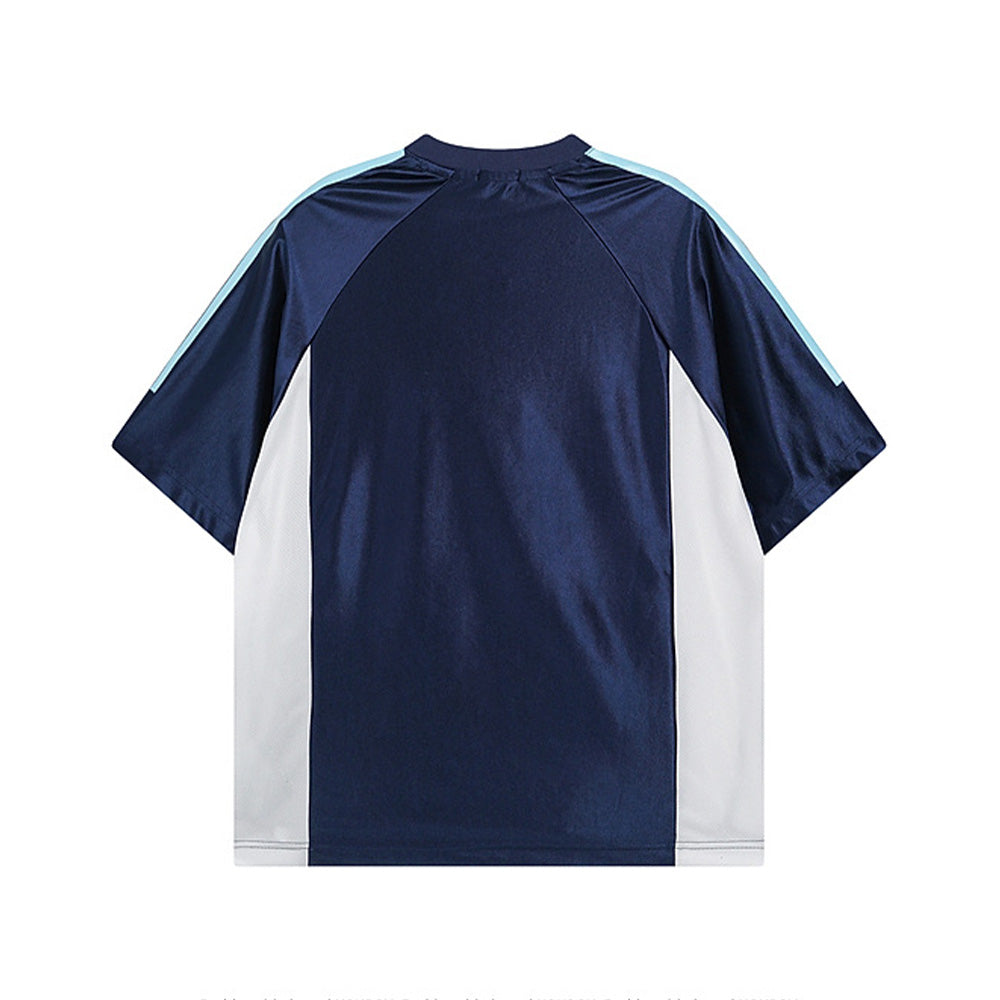 Contrast color short sleeves
