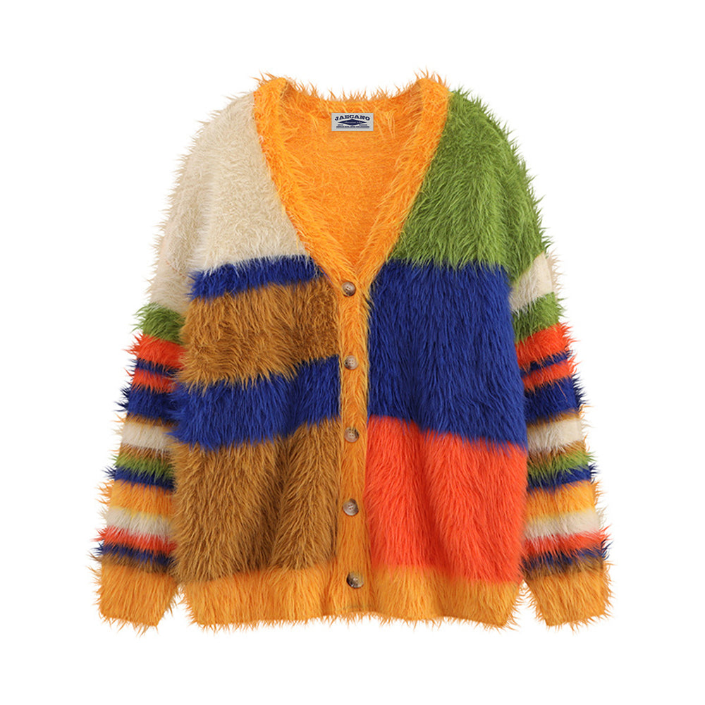 Retro Dopamine Rainbow Stripe Sweater