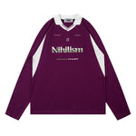 復古運動風撞色拼接長袖