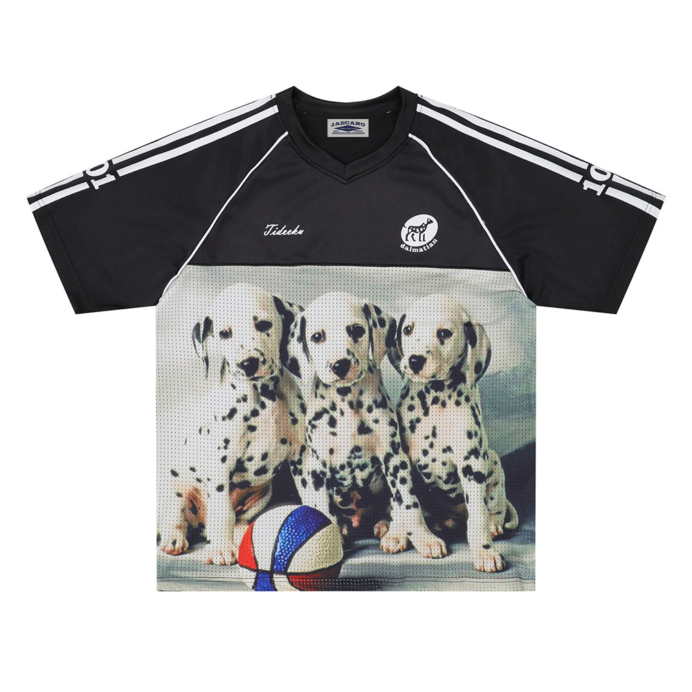 Dog print short sleeves