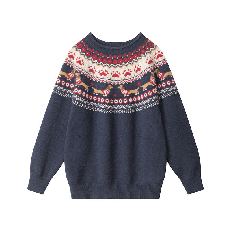 Retro contrast sweater