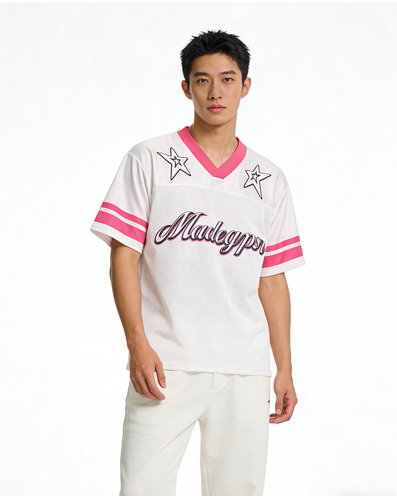 運動風拼接短袖