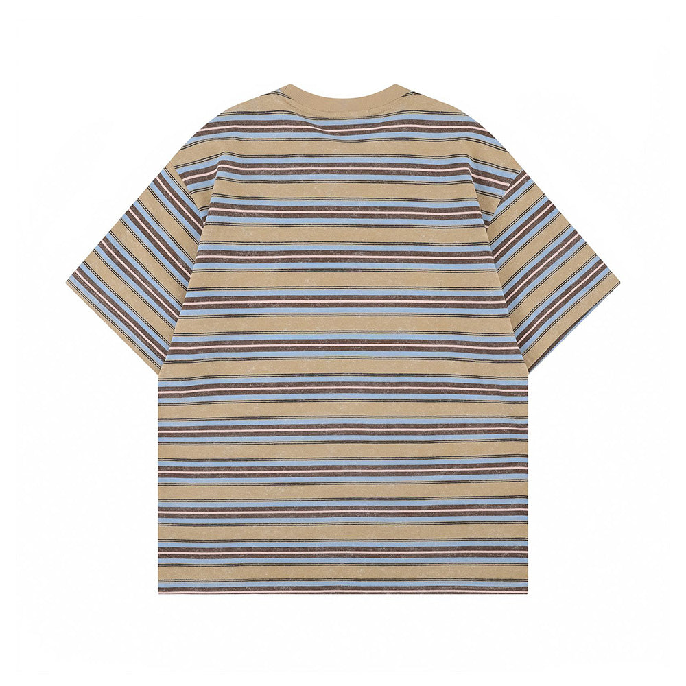 Retro striped short sleeves