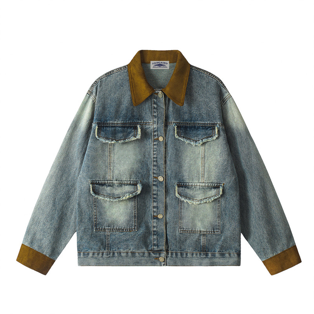 Contrast patchwork denim jacket