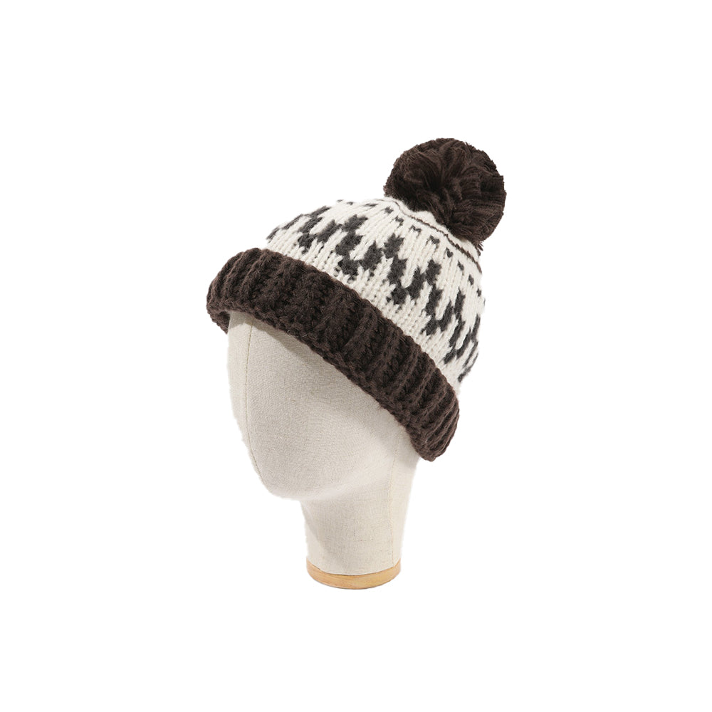 Versatile and cute jacquard warm knitted hat