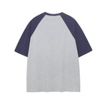 레트로 콘트라스트 래글런 반소매