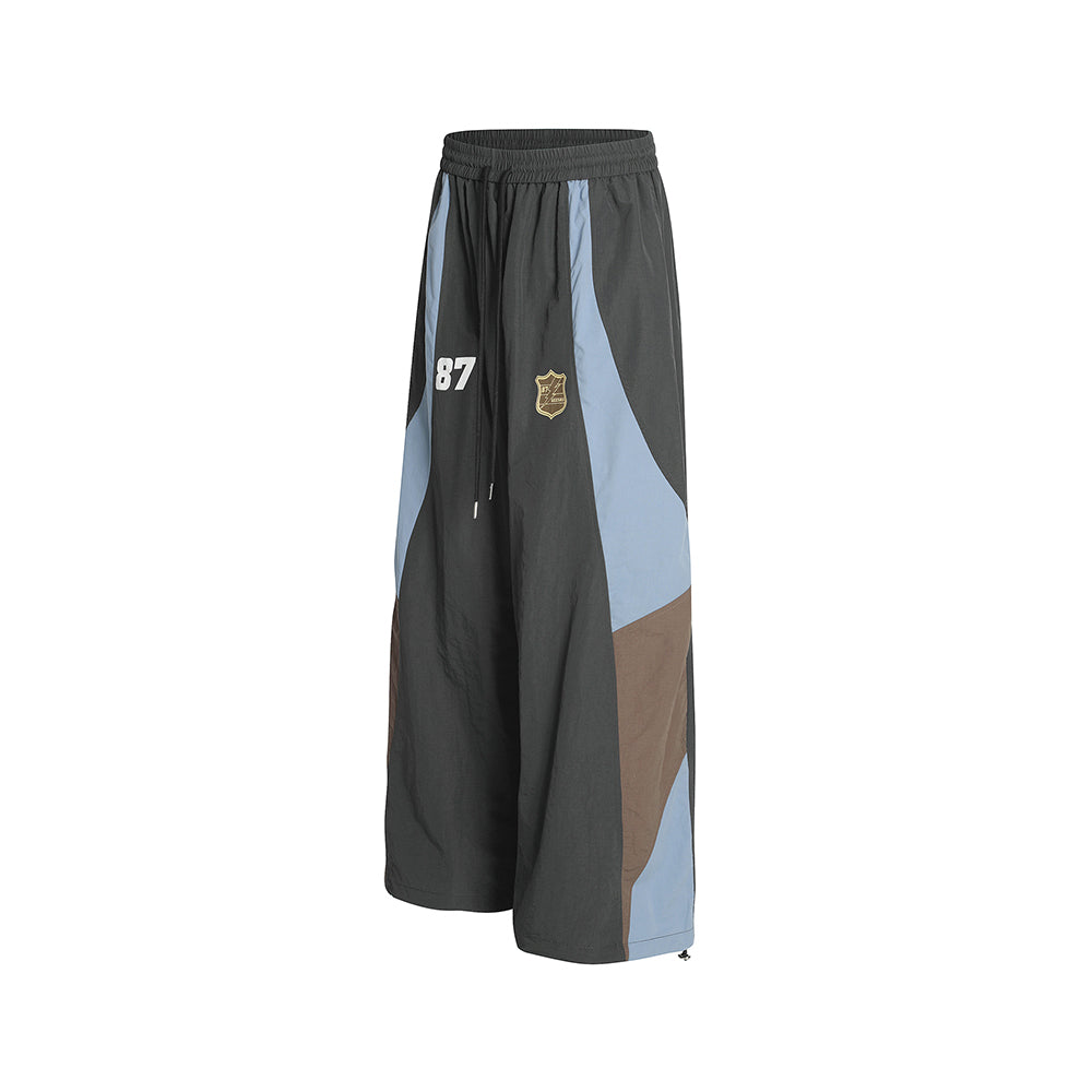 Contrast color panel trousers