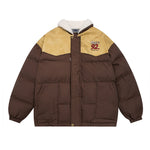 Retro contrast color embroidered cotton jacket