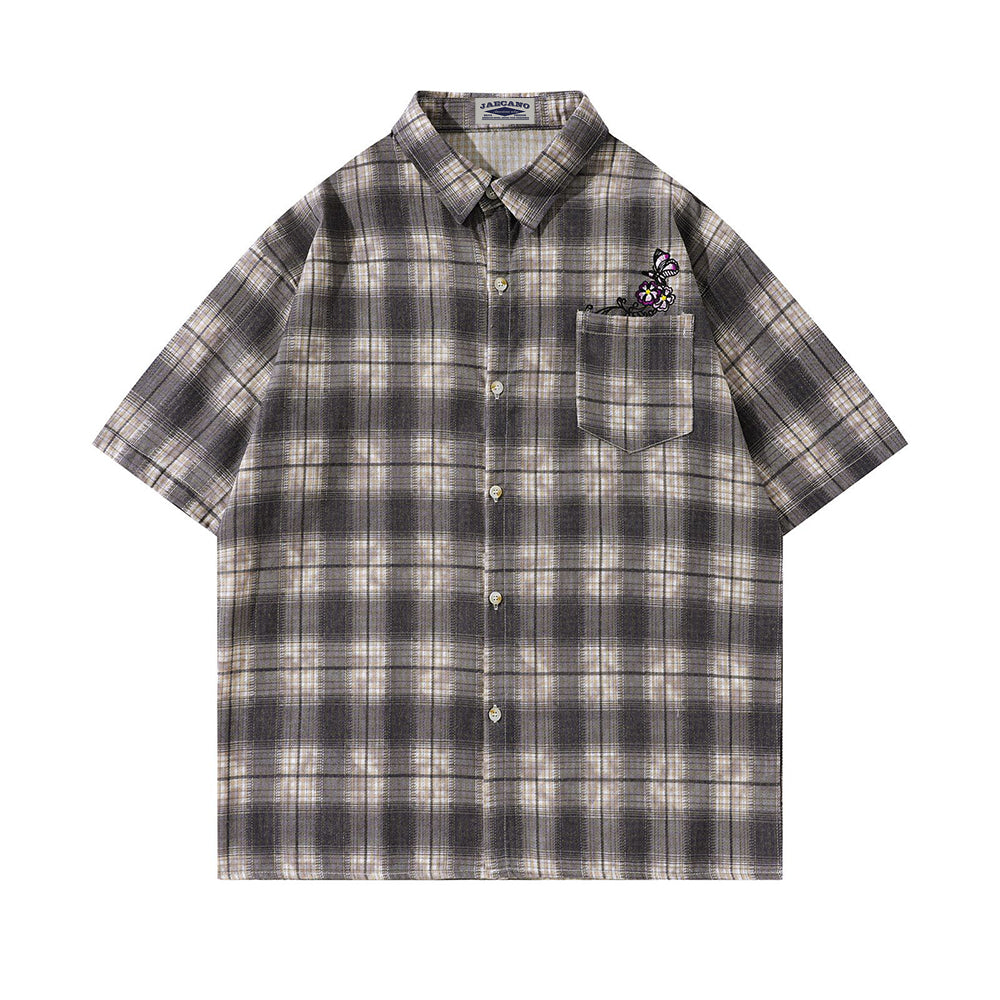 Vintage Plaid Short Sleeve Shirt