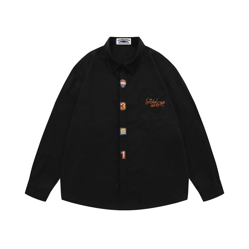 Vintage classic patch embroidered shirt