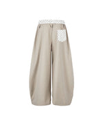 Patchwork waistband casual trousers