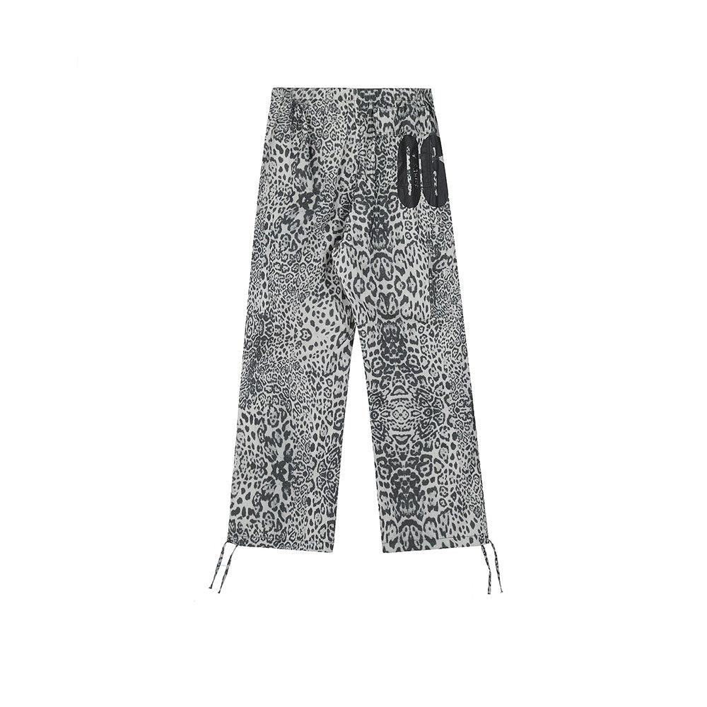 Retro all-match leopard print casual sweatpants