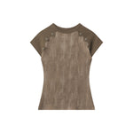 Retro patchwork short sleeves