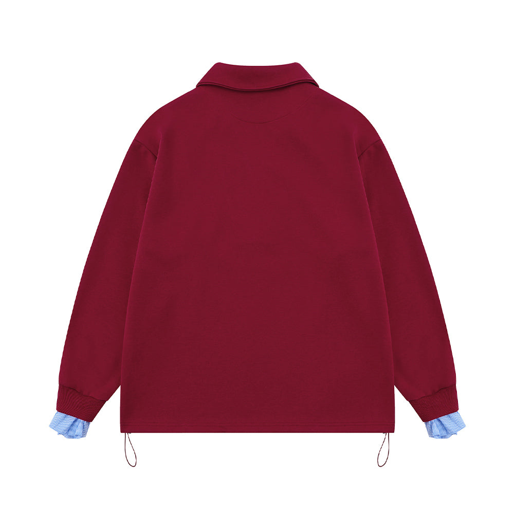 Badge Print Faux Two-Piece Sweatshirt