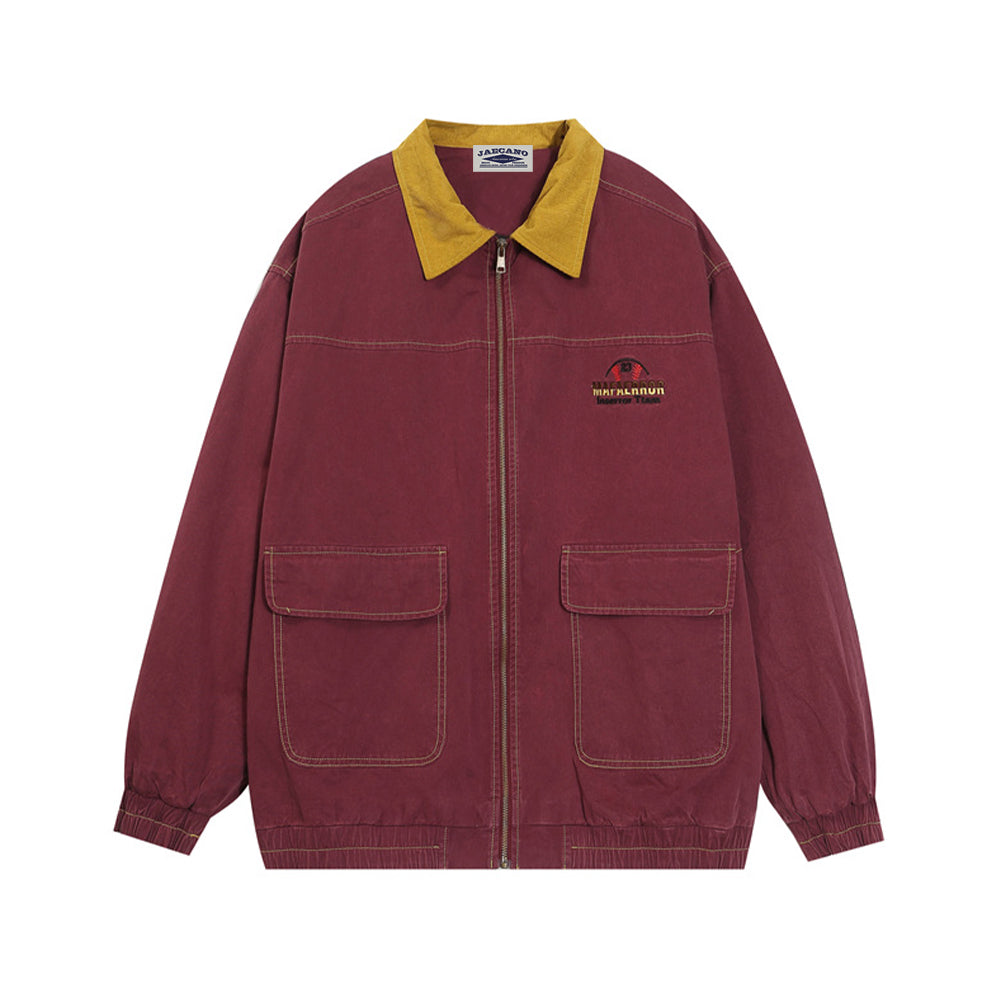 Retro contrast work jacket