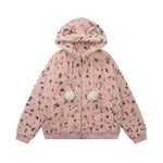 귀여운 후드 램스울 재킷