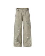 Dip-dye Ink Splatter Wide-leg Trousers