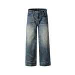 Washed straight jeans