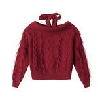 挂脖一字領針織衫（女款）