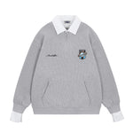 Retro fake two piece versatile sweatshirt