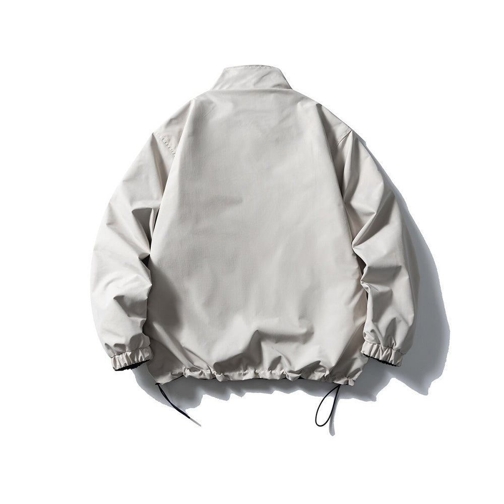 Stand collar reversible jacket