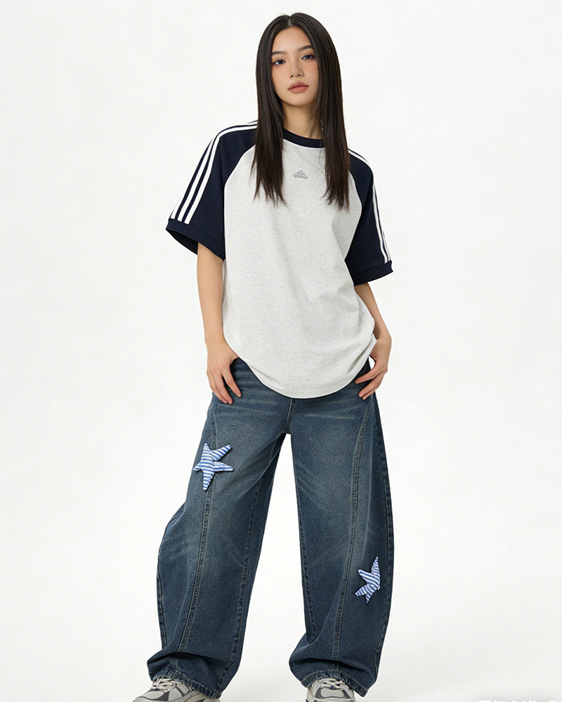 Distressed Embroidered Jeans