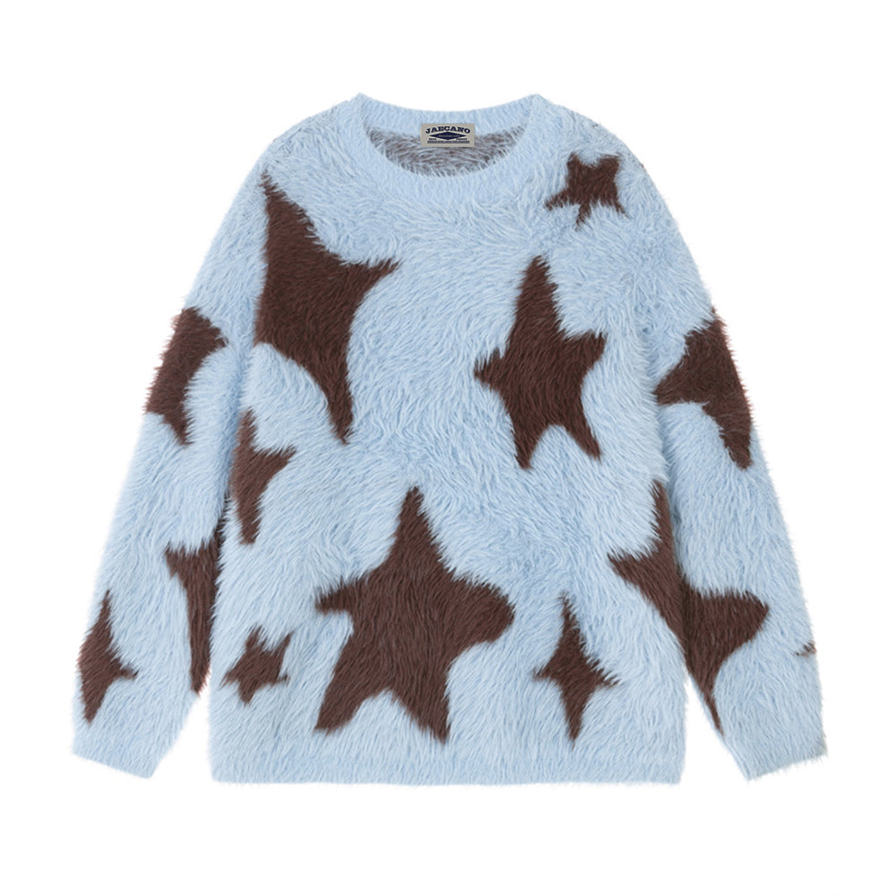 Plush knitted star sweater