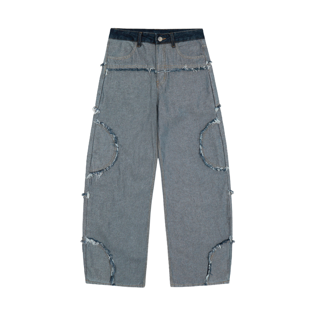 retro couple denim trousers