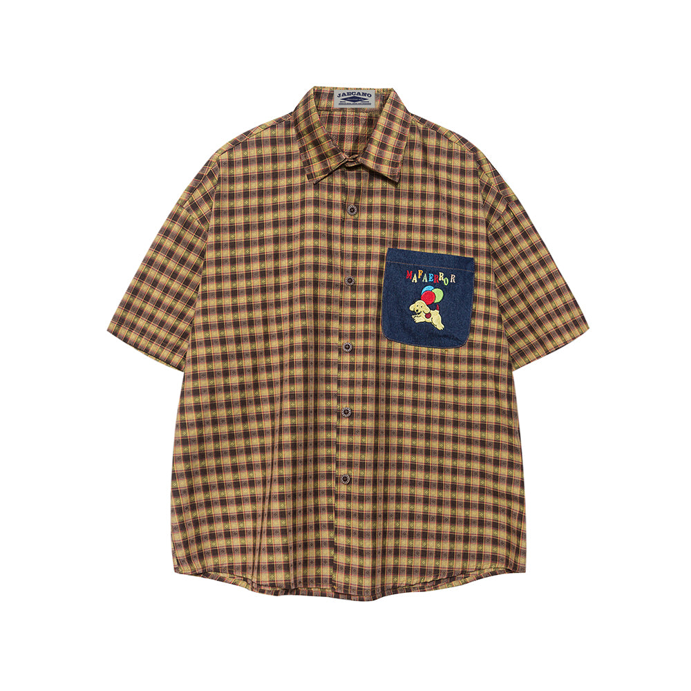 Retro Plaid Short Sleeve Shirt