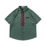 Striped shirt with vintage tie 