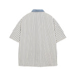 Lettering striped short-sleeved shirt