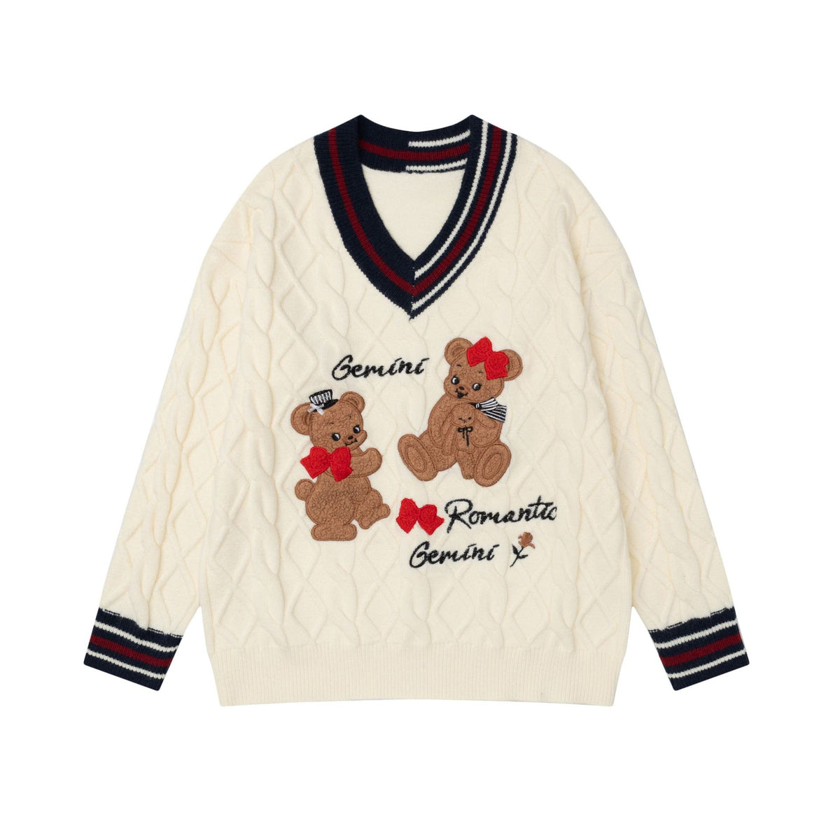 Cute bear embroidered sweater