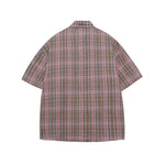 Heart Embroidered Plaid Short Sleeve Shirt