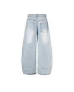 Ripped and frayed jeans