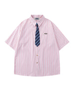 Simple striped short-sleeved shirt