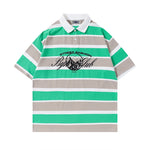 레트로 대비 스트라이프 반소매