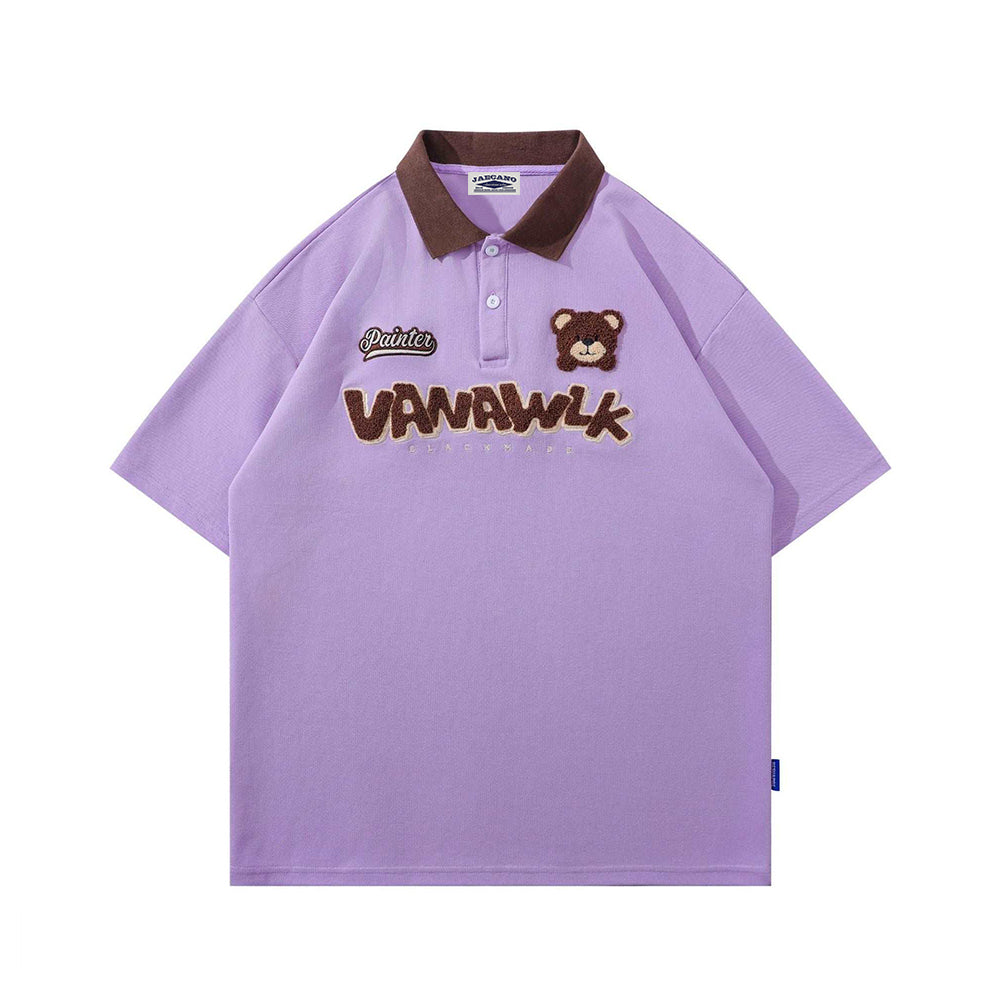 American retro polo bear short sleeves