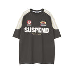 레트로한 배색 패치워크 반소매