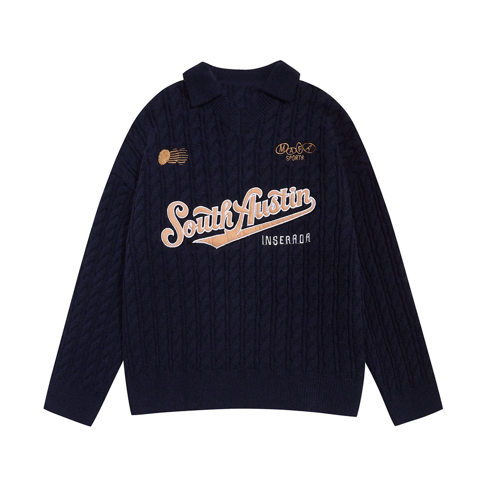 復古刺綉休閑毛衣