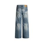 Distressed straight-leg trousers