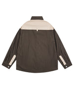 Color-blocked minimalist long-sleeved shirt
