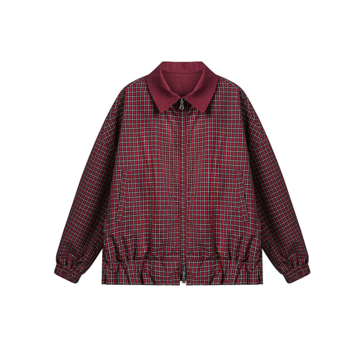 Retro reversible plaid jacket