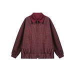 Retro reversible plaid jacket