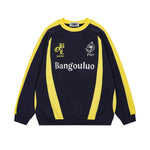 Retro color block crew neck sweatshirt