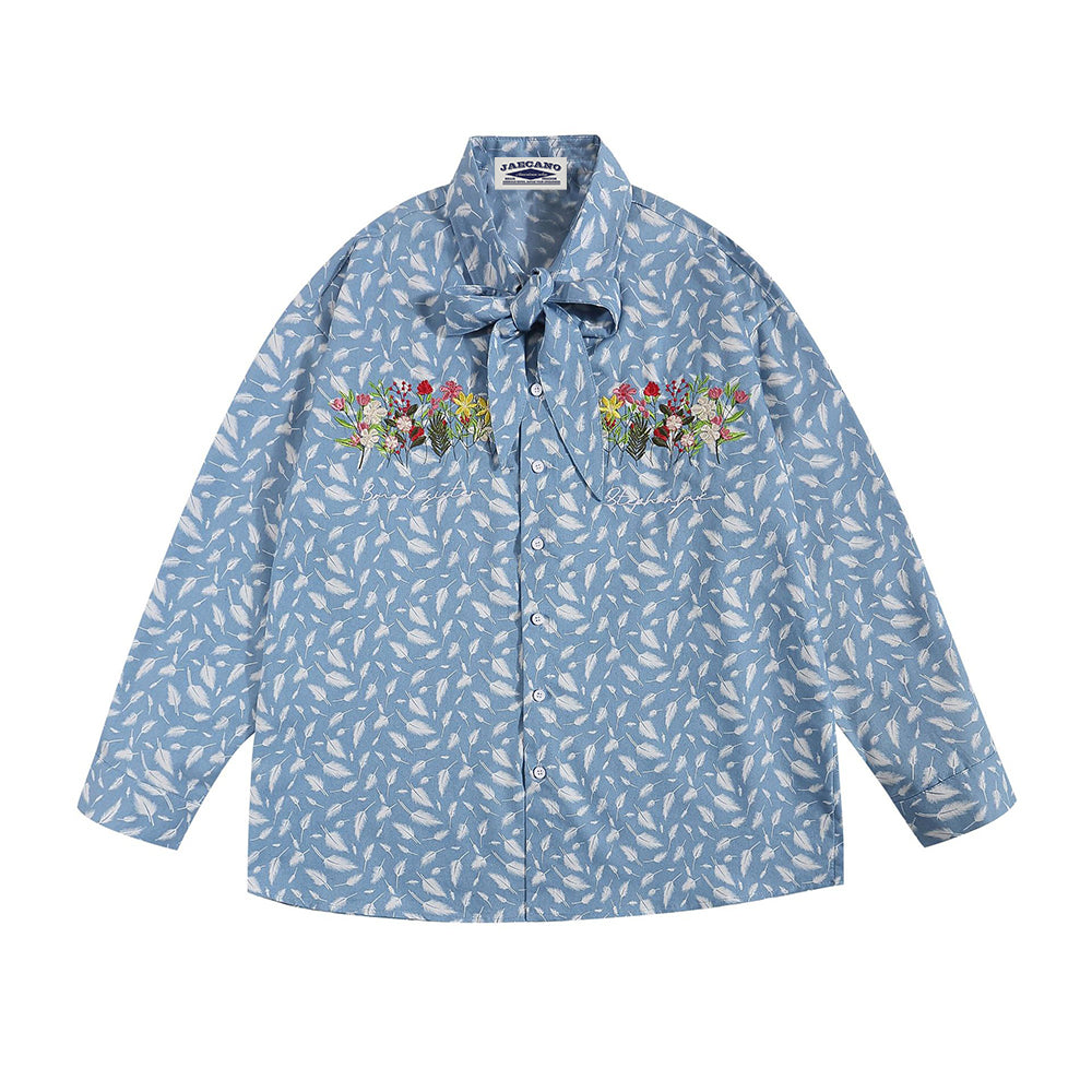 vintage floral embroidered shirt