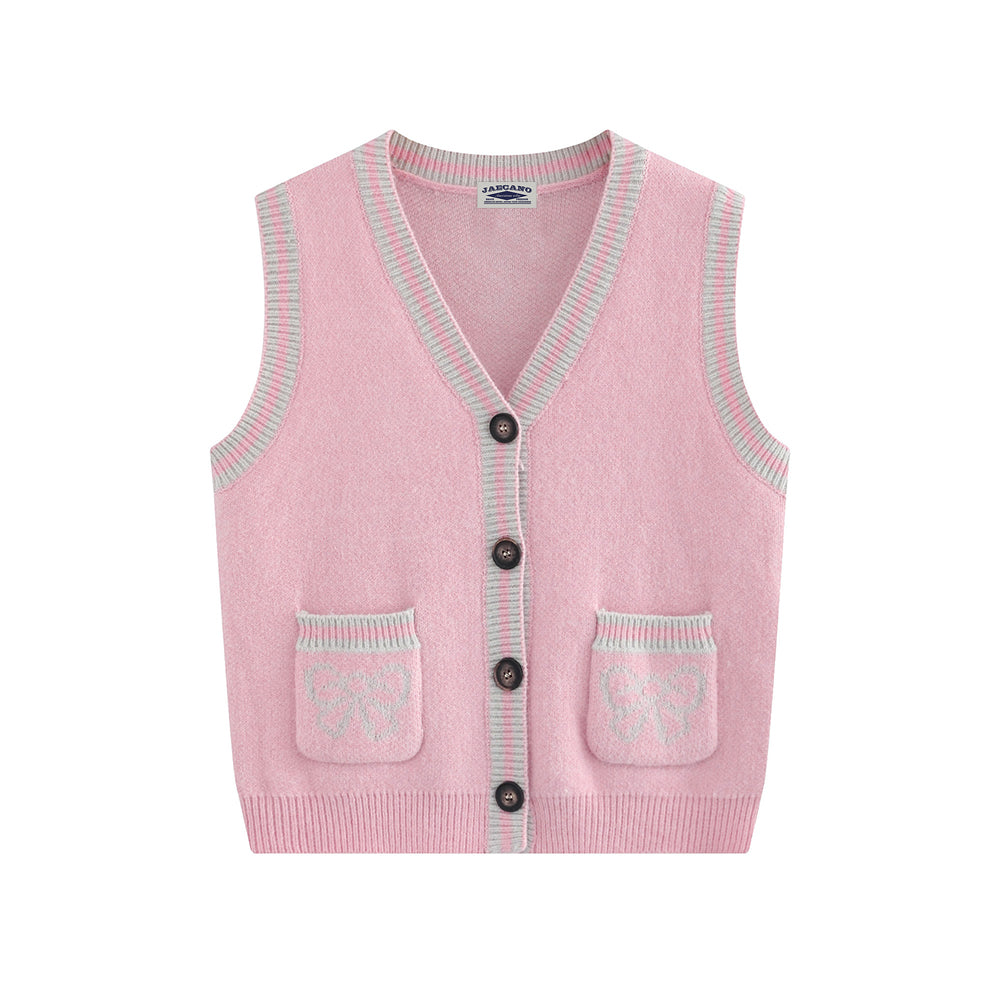 retro simple cardigan vest