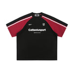 Colorblocked round neck short sleeves