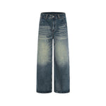 디스트레스드 스트레이트 레그 팬츠