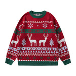 復古情侶聖誕拼色毛衣